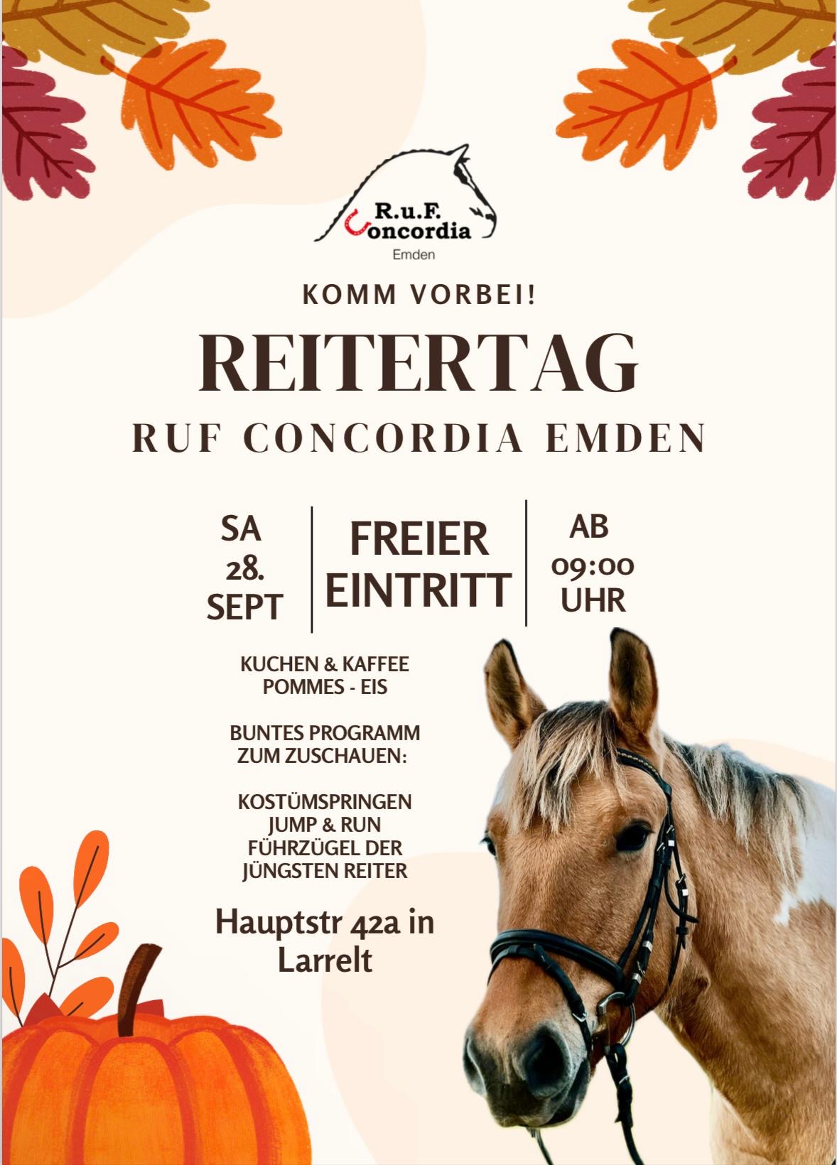 Komm vorbei! Zeiteinteilung Reitertag